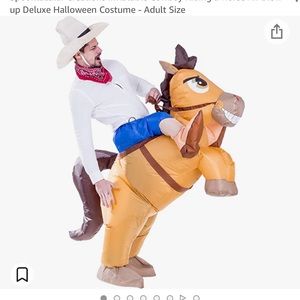 Inflatable cowboy riding horse costume